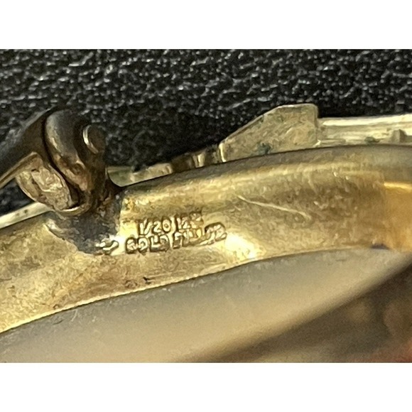 Gold Filled Shell Cameo Brooch Pendant Hand Carved 1/20 12k GF Vintage - Picture 11 of 14